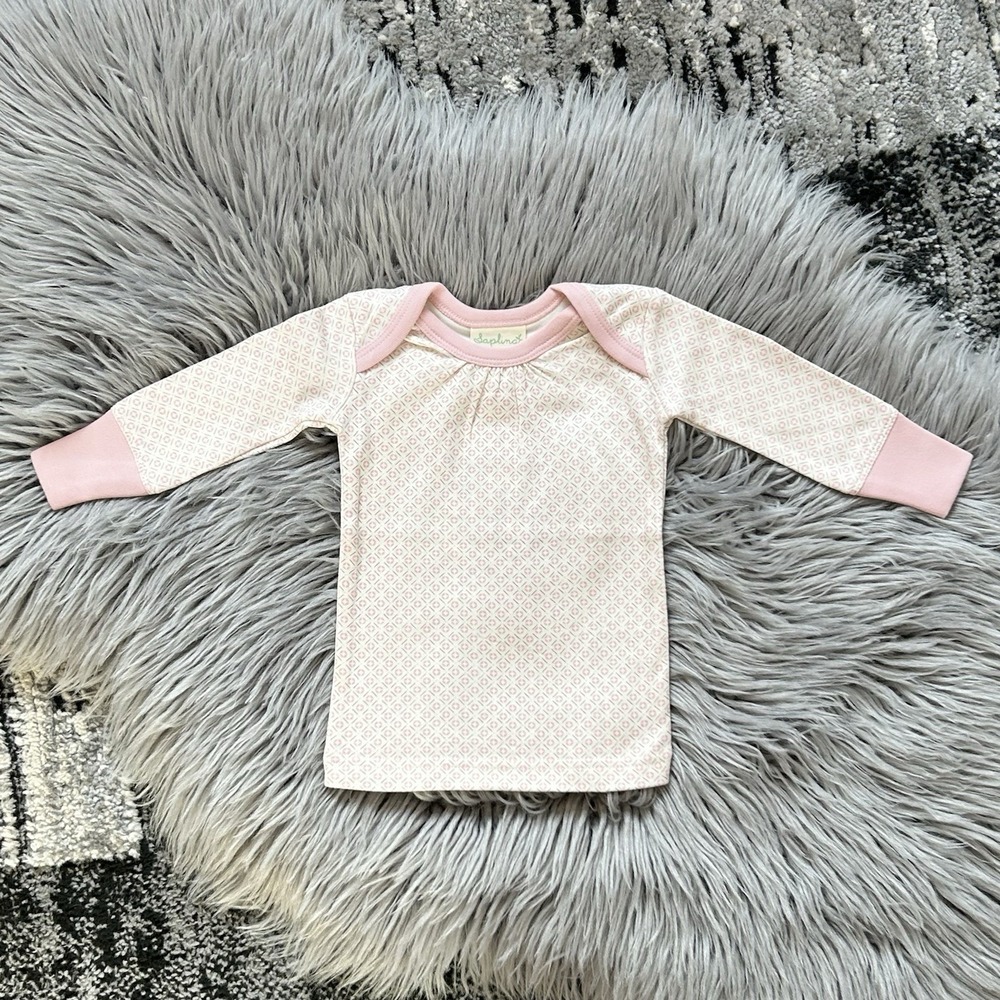 Sapling Girls 100% Organic Cotton Dusty Pink‎ LS Tee Size 0-3 Months NEW